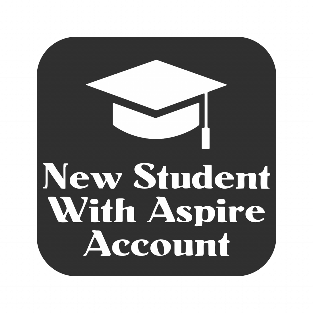 information for registering a new student with an existing aspire account button